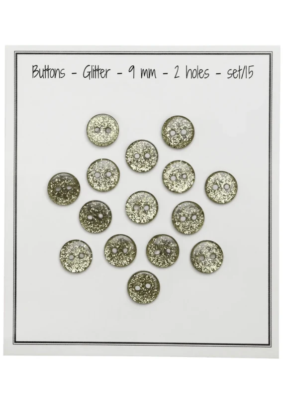 Go Handmade Bottoni Glitterati 9 mm Verde