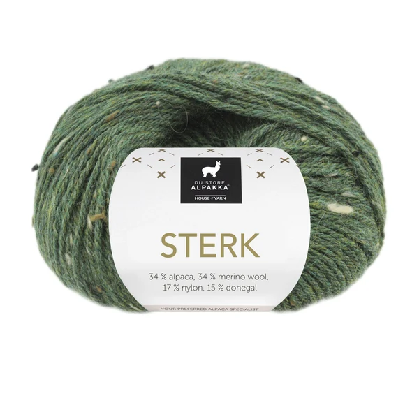 Du Store Alpakka Sterk 935 Tweed verde pino