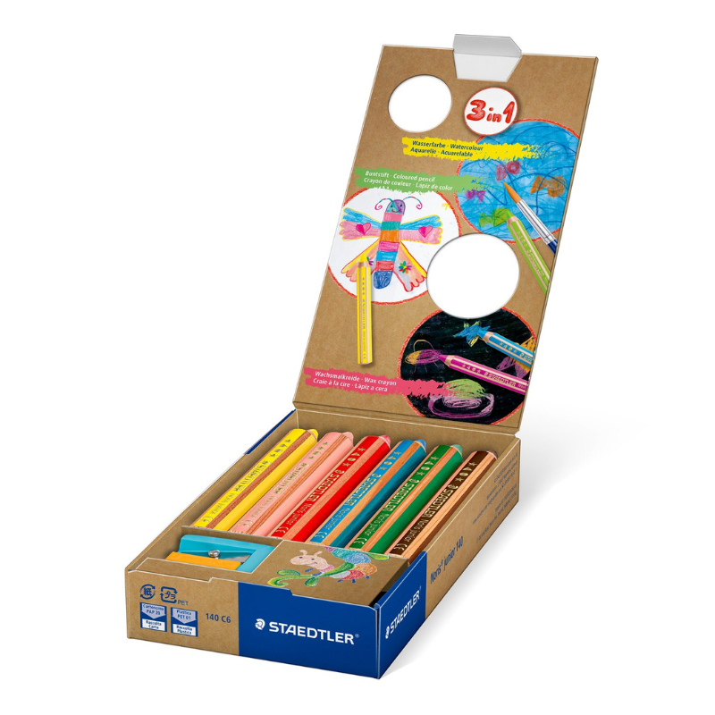 STAEDTLER Buddy 3-in-1 pastelli, 6 pezzi