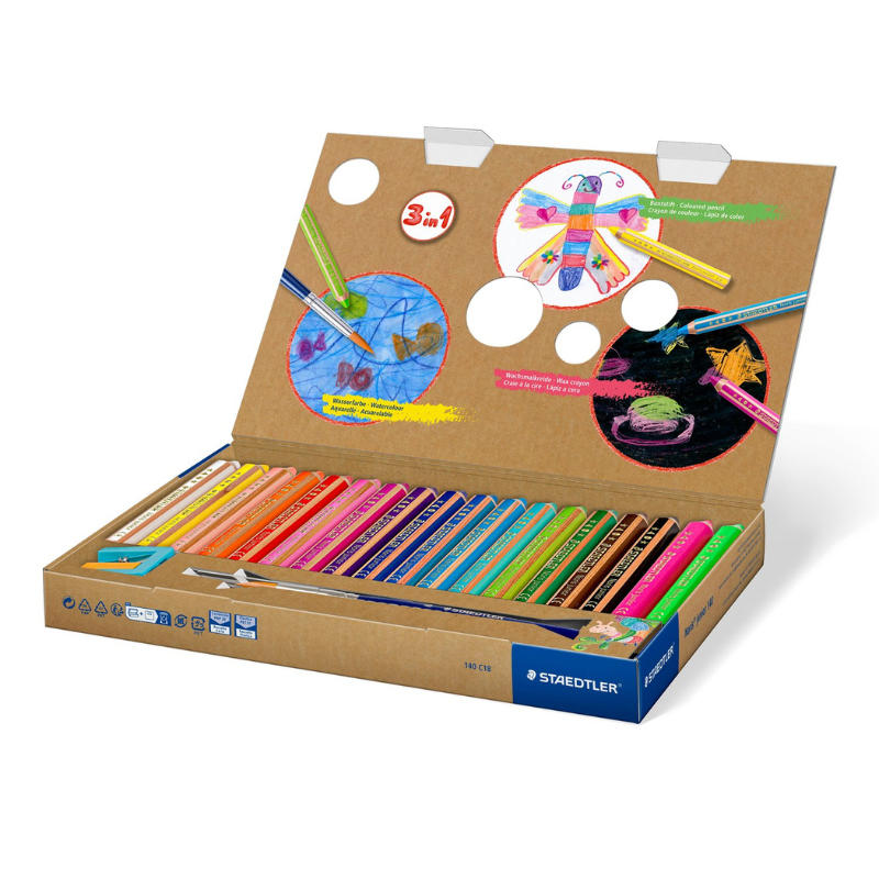 Matite colorate STAEDTLER Buddy 3-in-1, 18 pezzi