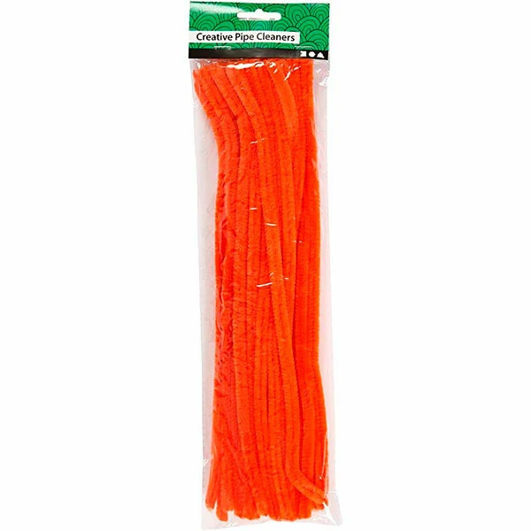 Chenille, 9mm, 30cm, 25stk Orange