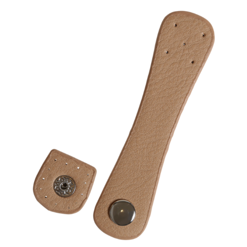 Go Handmade Tracolla con Bottone a Pressione Argento 2x11 cm Albicocca/Argento