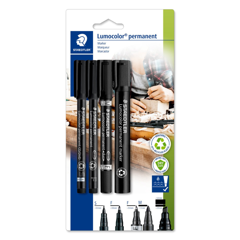 STAEDTLER Lumocolor Mix Set, 4 pezzi
