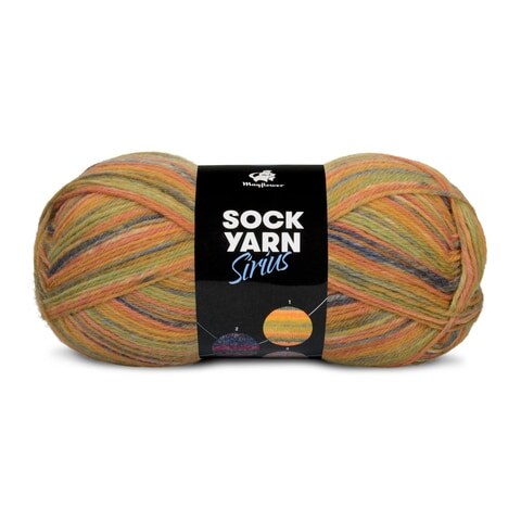 Mayflower Sock Yarn Universe Sirius 01 Verde/Verde scuro/Curry/Ruggine
