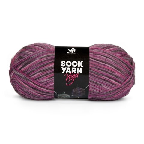 Mayflower Sock Yarn Universe Vega 06 Grigio chiaro/Rosa chiaro/Rosa/Grigio scuro