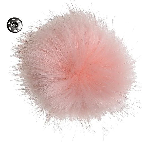 Go Handmade Pompon m. trykknap, 11 cm 17258 Lys rosa