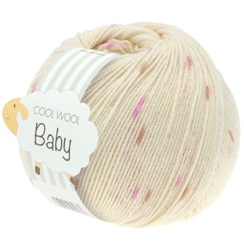 Lana Grossa Cool Wool Baby 353 Bianco sporco/Lilla/Rosa/Bacca