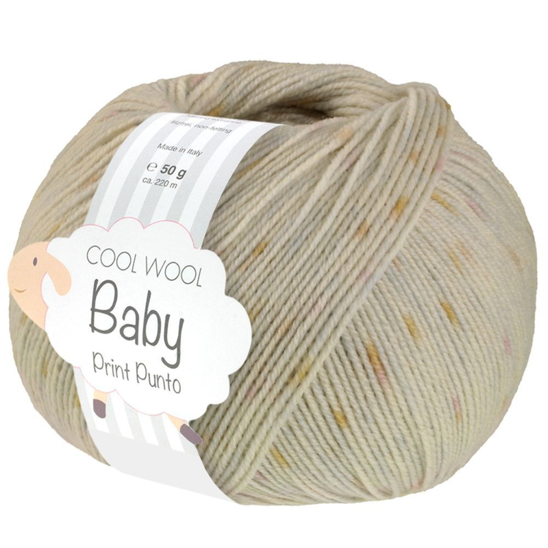 Lana Grossa Cool Wool Baby 373 Beige perla/Giallo/Azzurro chiaro/Lilla