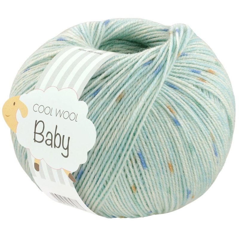 Lana Grossa Cool Wool Baby 369 Menta/Blu/Arancione