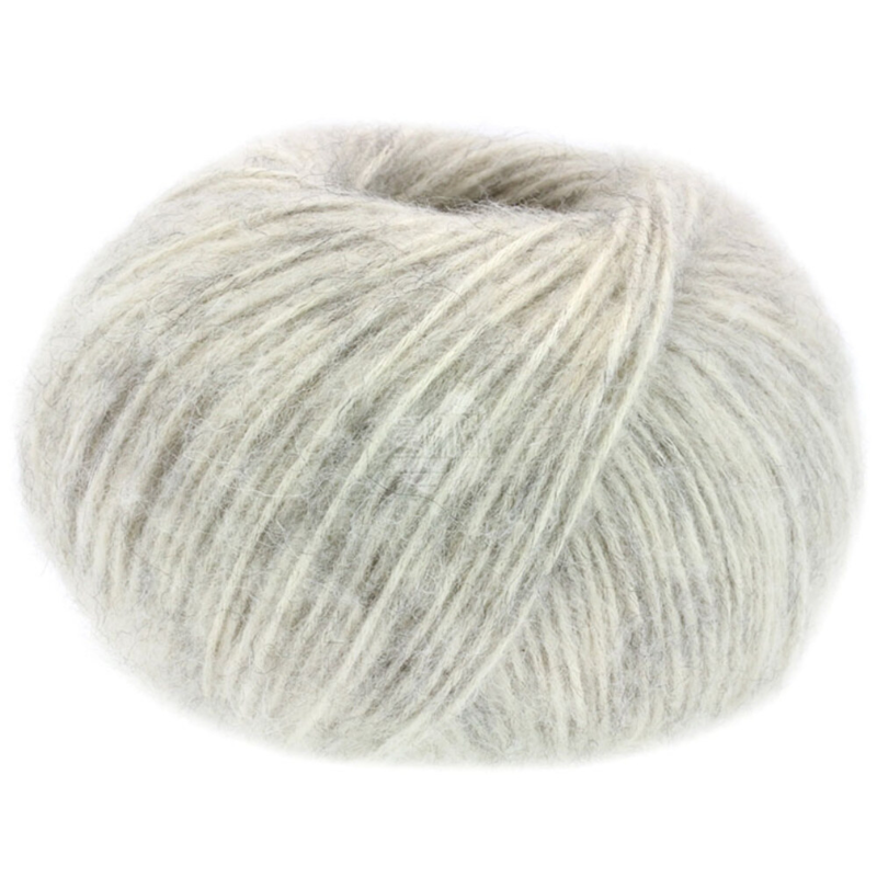 Lana Grossa Natural Alpaca Pelo 02 Bianco grezzo/grigio chiaro