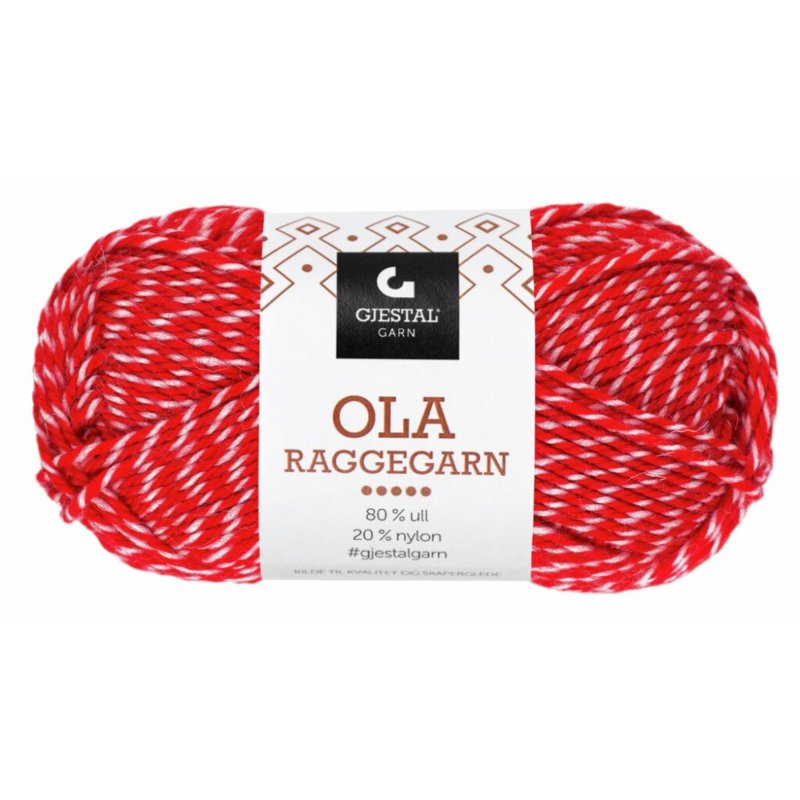 Gjestal Ola Raggegarn 709 Rosso/natura fresata