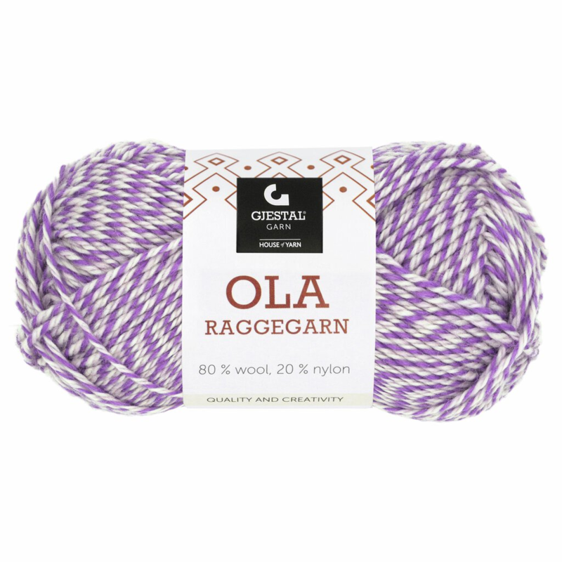 Gjestal Ola Raggegarn 716 Lavanda/rosa polvere/bianco fresato