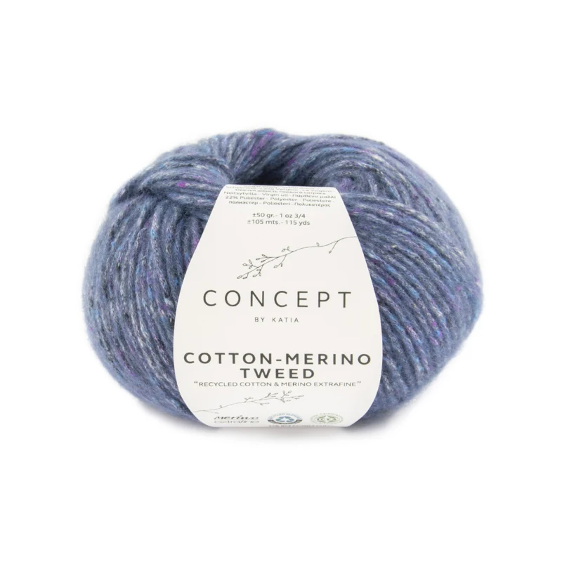 Katia Cotton-Merino Tweed 508 Blu
