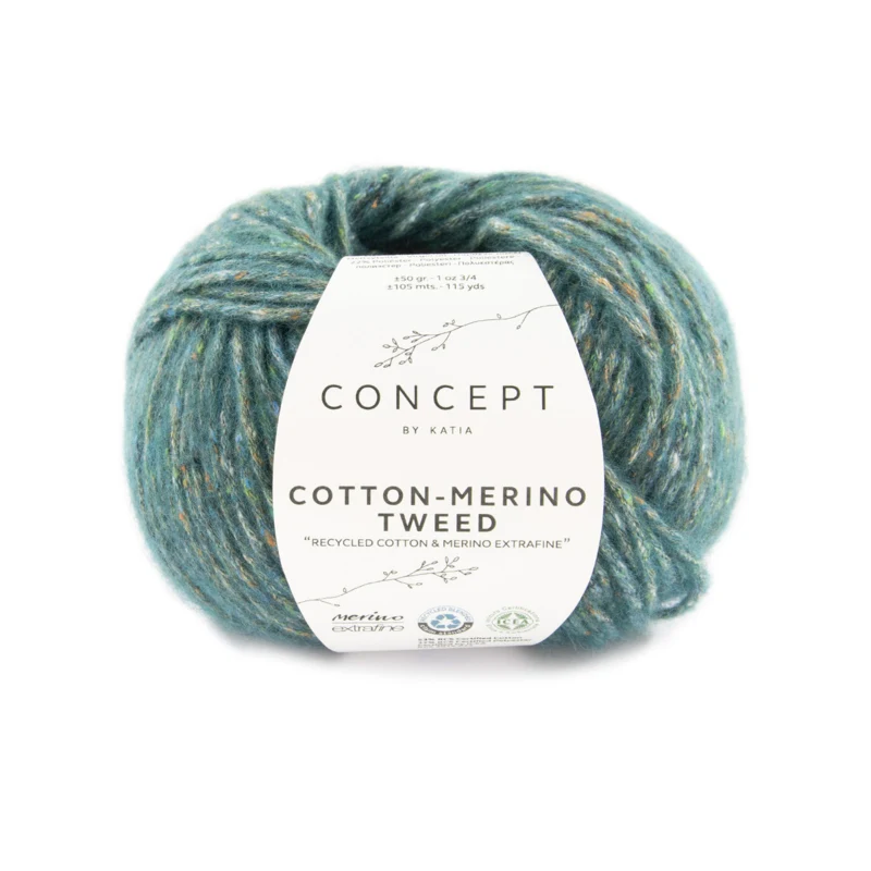 Katia Cotton-Merino Tweed 504 Verde blu