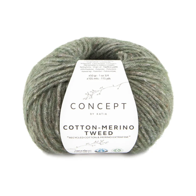 Katia Cotton-Merino Tweed 511 Nero verde