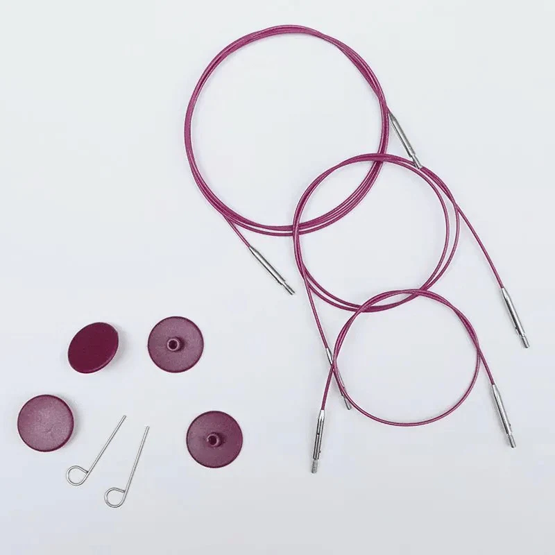 KnitPro Cavo in Acciaio Inossidabile Swivel Viola (40-150 cm)