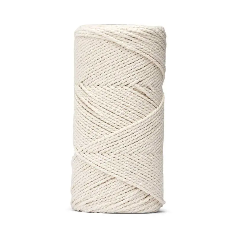 LindeHobby Macrame Lux, Corda di cotone, 2 mm Bianco naturale