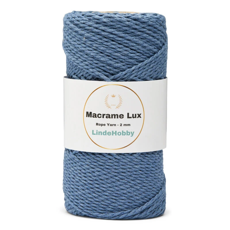 LindeHobby Macrame Lux, Rope Yarn, 2 mm 13 Blu