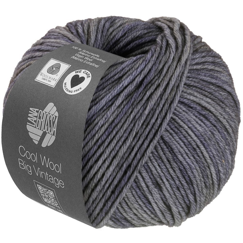 Lana Grossa Cool Wool Big Vintage 91 Grigio scuro