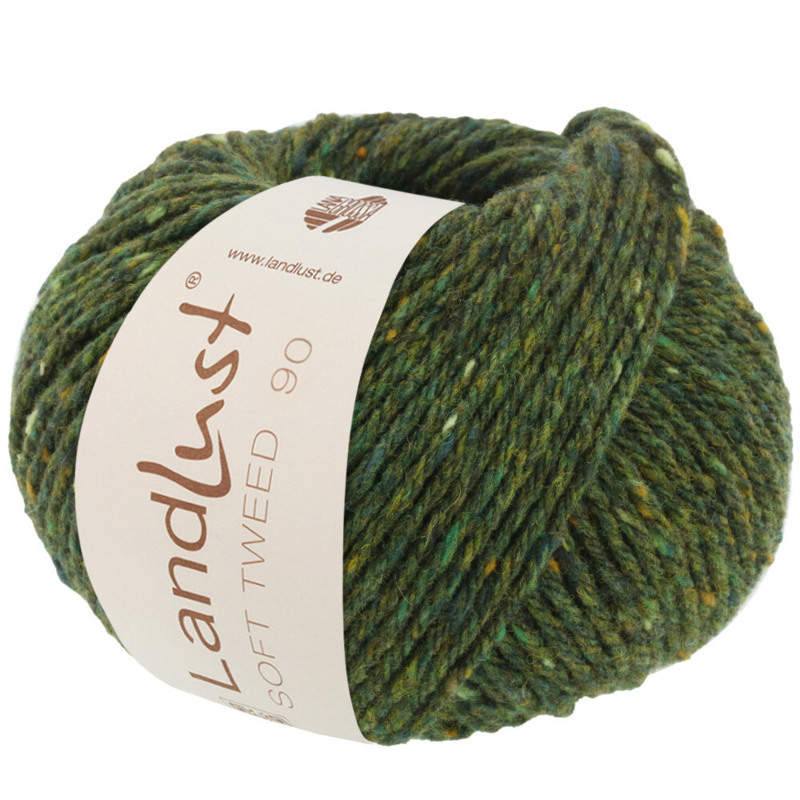 Lana Grossa Landlust Soft Tweed 90 07 Verde scuro melange