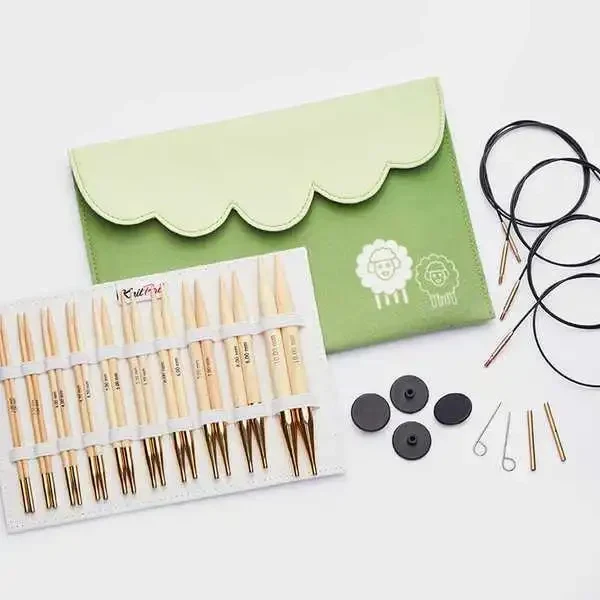 KnitPro Bamboo Set di Ferri Circolari Componibili Deluxe