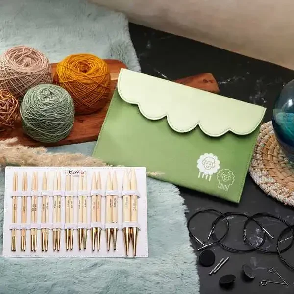 KnitPro Bamboo Set di Ferri Circolari Componibili Deluxe