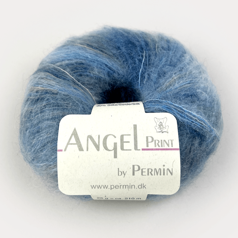 Permin Angel print 58 Dorato/Blu