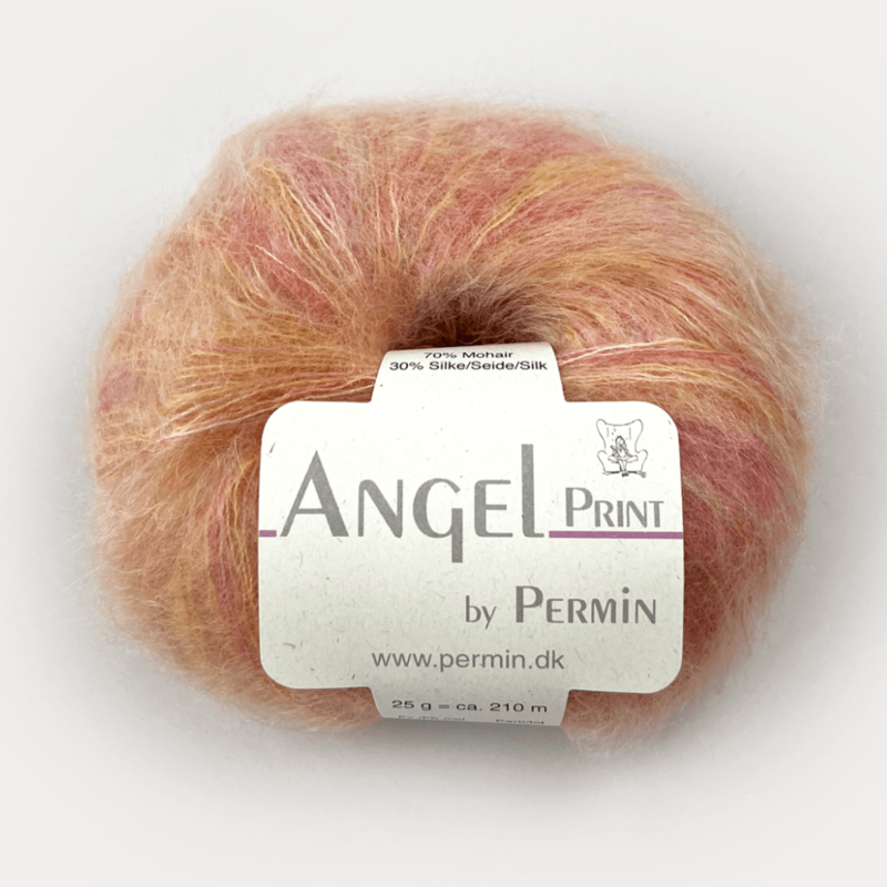 Permin Angel print 60 Rosa/Arancione