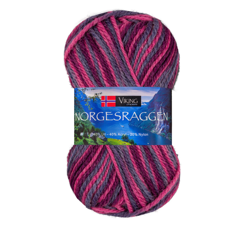 Viking Norgesraggen 866 Multi rosa/viola