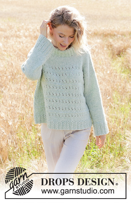 249-18 Mint to Be Sweater by DROPS Design