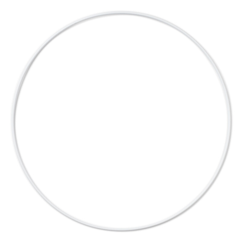 HobbyArts Anello in Metallo per Mobiles e Acchiappasogni, Bianco, 1 pz 25 cm