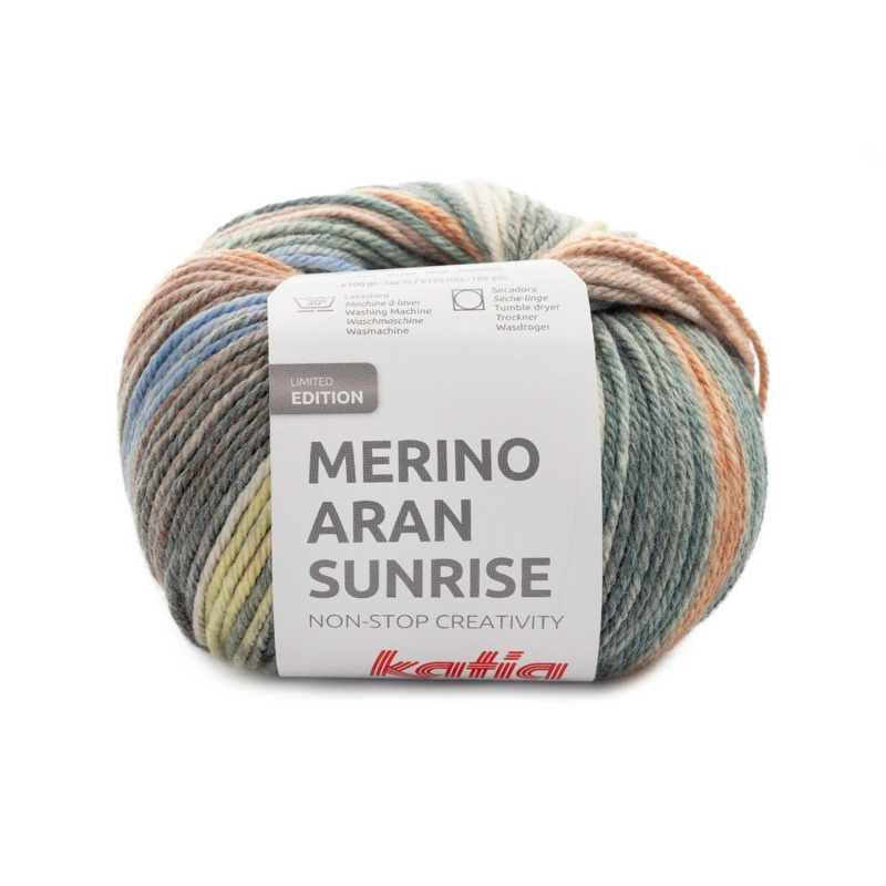 Katia Merino Aran Sunrise 308 Rame-Blu-Khaki