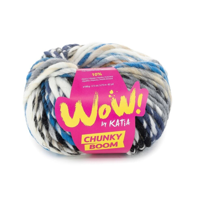 Katia Wow Chunky Boom 309 Blu scuro-grigio-marrone