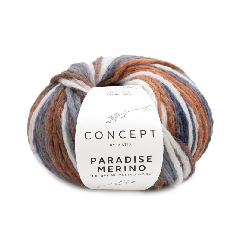 Katia Concept Paradise Merino 505 Ecru-Marrone-Grigio-Grigio scuro