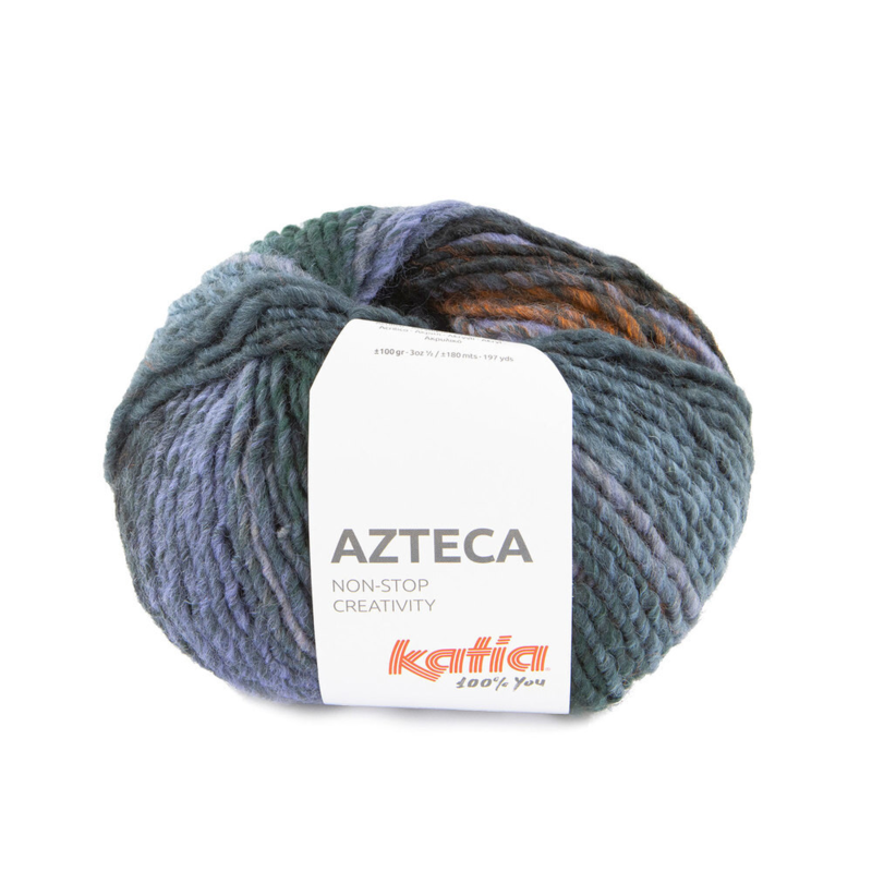 Katia Azteca 85 Verde blu-khaki-arancione