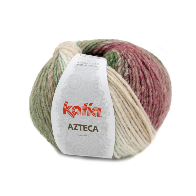 Katia Azteca 75 Ecru-verde-rosa-marrone