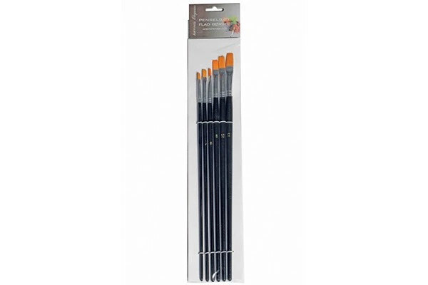Artino Elegance Set di Pennelli Piatto, 6 pezzi.