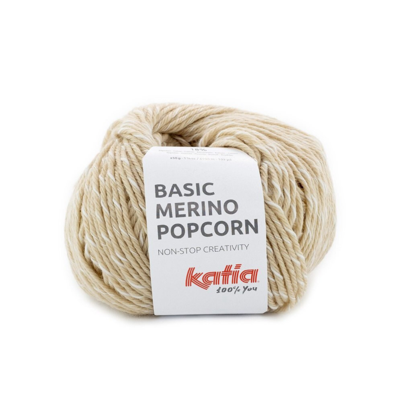 Katia Basic Merino Popcorn 105 Beige-bianco