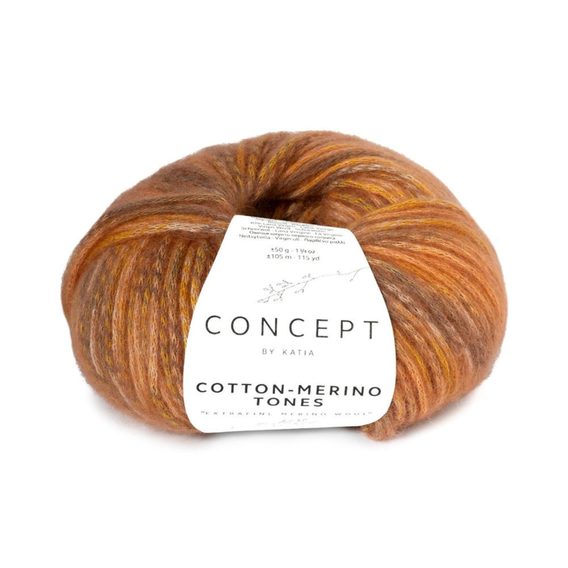 Katia Concept Cotton-Merino Tones 300 Arancione-ruggine-ocra-marrone