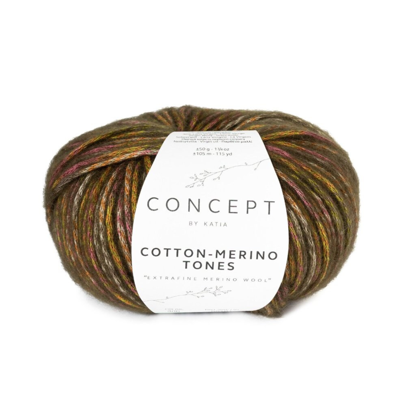 Katia Concept Cotton-Merino Tones 306 Verde-fucsia-arancione