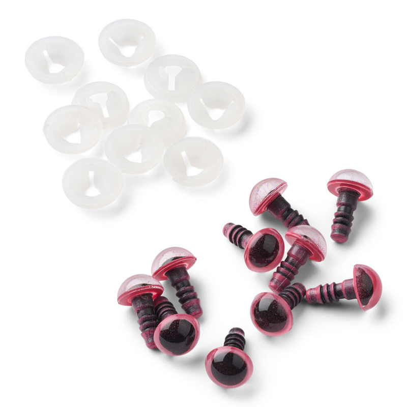 Occhi di sicurezza HobbyArts, Rosa, 5 paia 10 mm