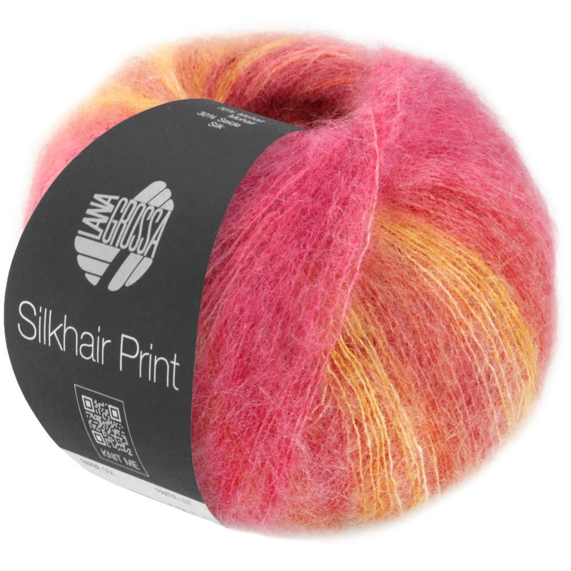 Lana Grossa Silkhair Print 428 Bacca/Rosa Antico/Fucsia/Lampone/Giallo Oro/Nougat