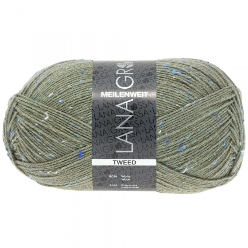 Lana Grossa Meilenweit 100 Tweed 155 Grigioverde