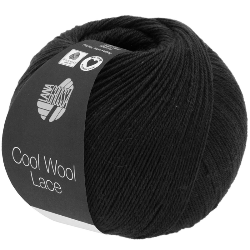 Lana Grossa Cool Wool Lace 24 Nero