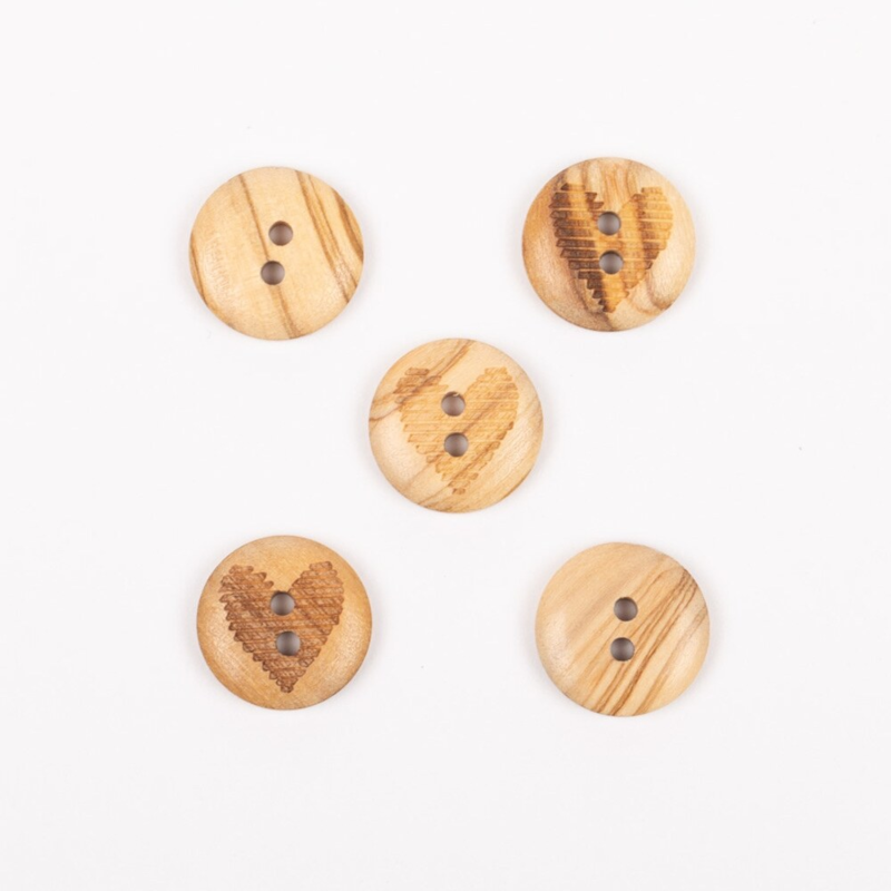 DROPS Cuore (Legno), Bottone, 15 mm (n. 814)