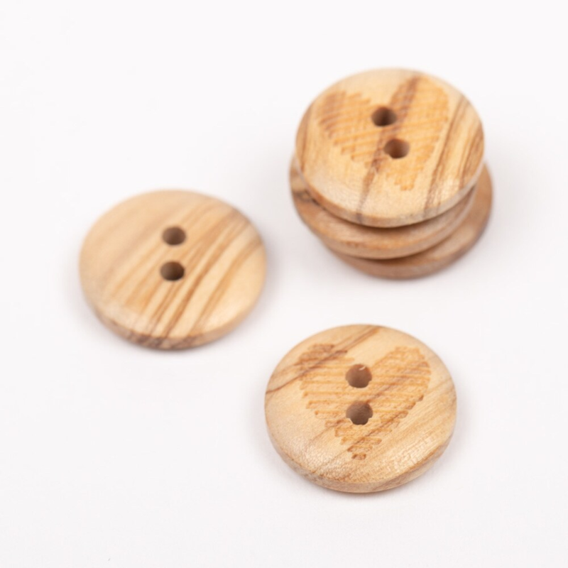 DROPS Cuore (Legno), Bottone, 15 mm (n. 814)