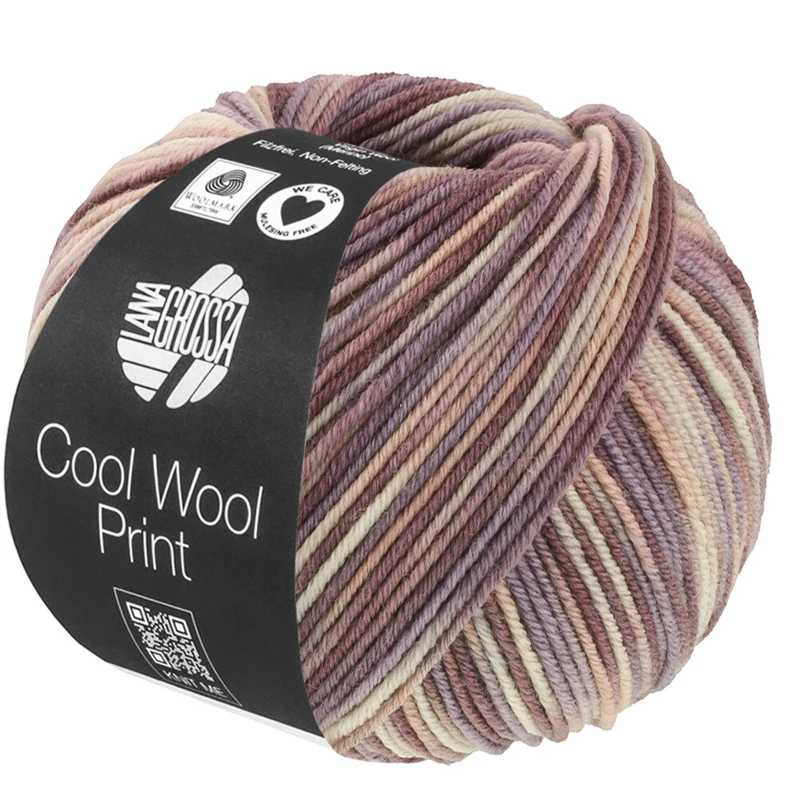 Lana Grossa Cool Wool Print 845 Greige/Beige/Malva/Tortora/Marrone grigio