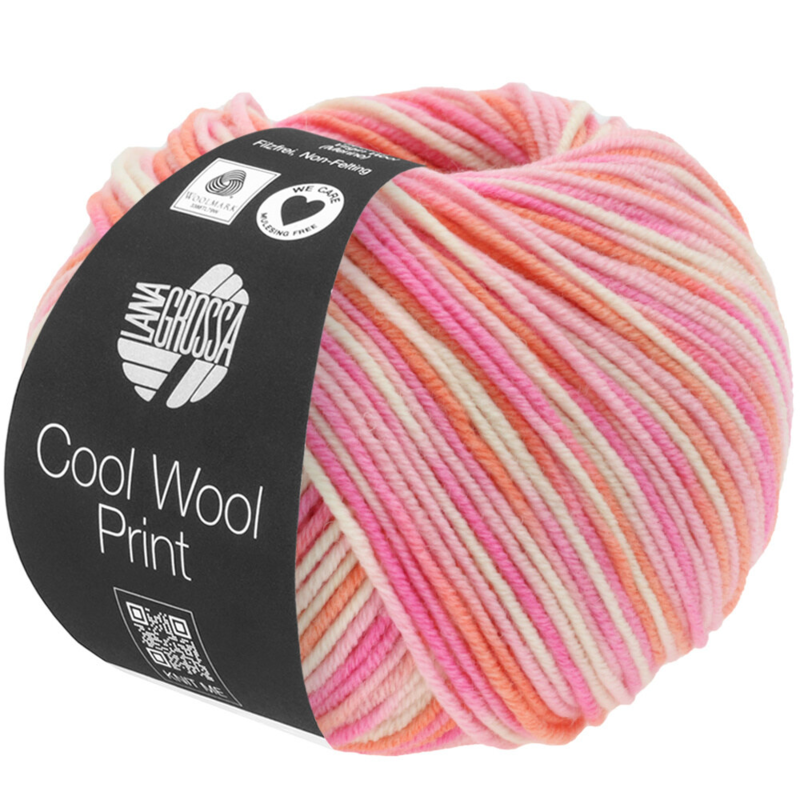 Lana Grossa Cool Wool Print 726 Rosa/Fucsia/Corallo/Ecru