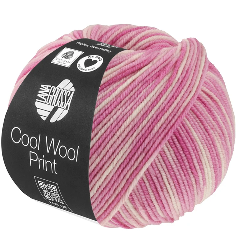 Lana Grossa Cool Wool Print 842 Rosa/Fucsia/Ecru