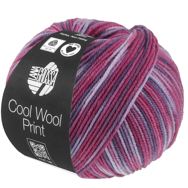 Lana Grossa Cool Wool Print 841 Viola/Fucsia scuro/Rosso violetto